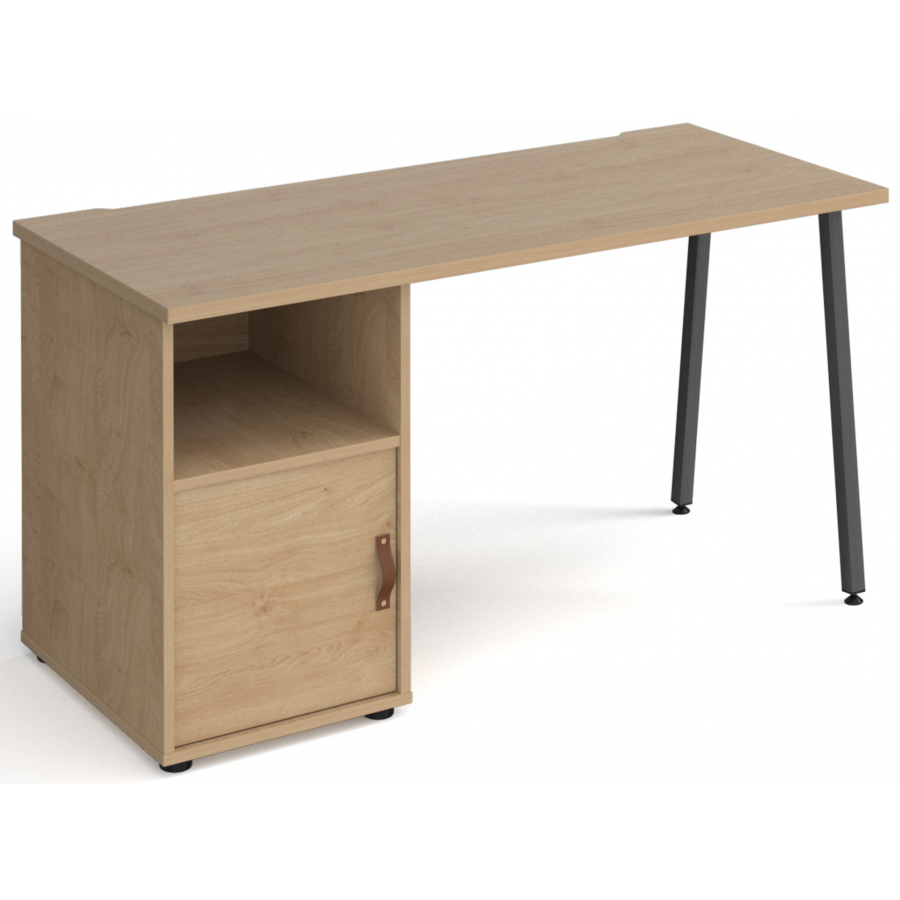 Sparta Straight Desk With Pedestal and Cupboard Door